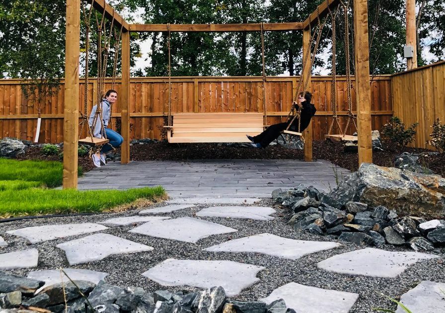 Outdoor lighting illuminating a paver patio and walkway in Southeast Michigan